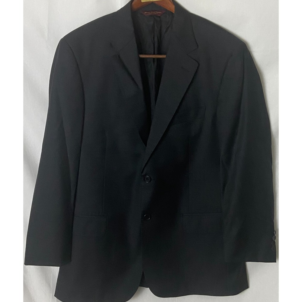 Pronto Uomo Couture Mens Blazer Black Lessona Wool Made in Italy 2 Button 38R‎